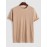Solid Color Ribbed Textured Short Sleeves T-shirt